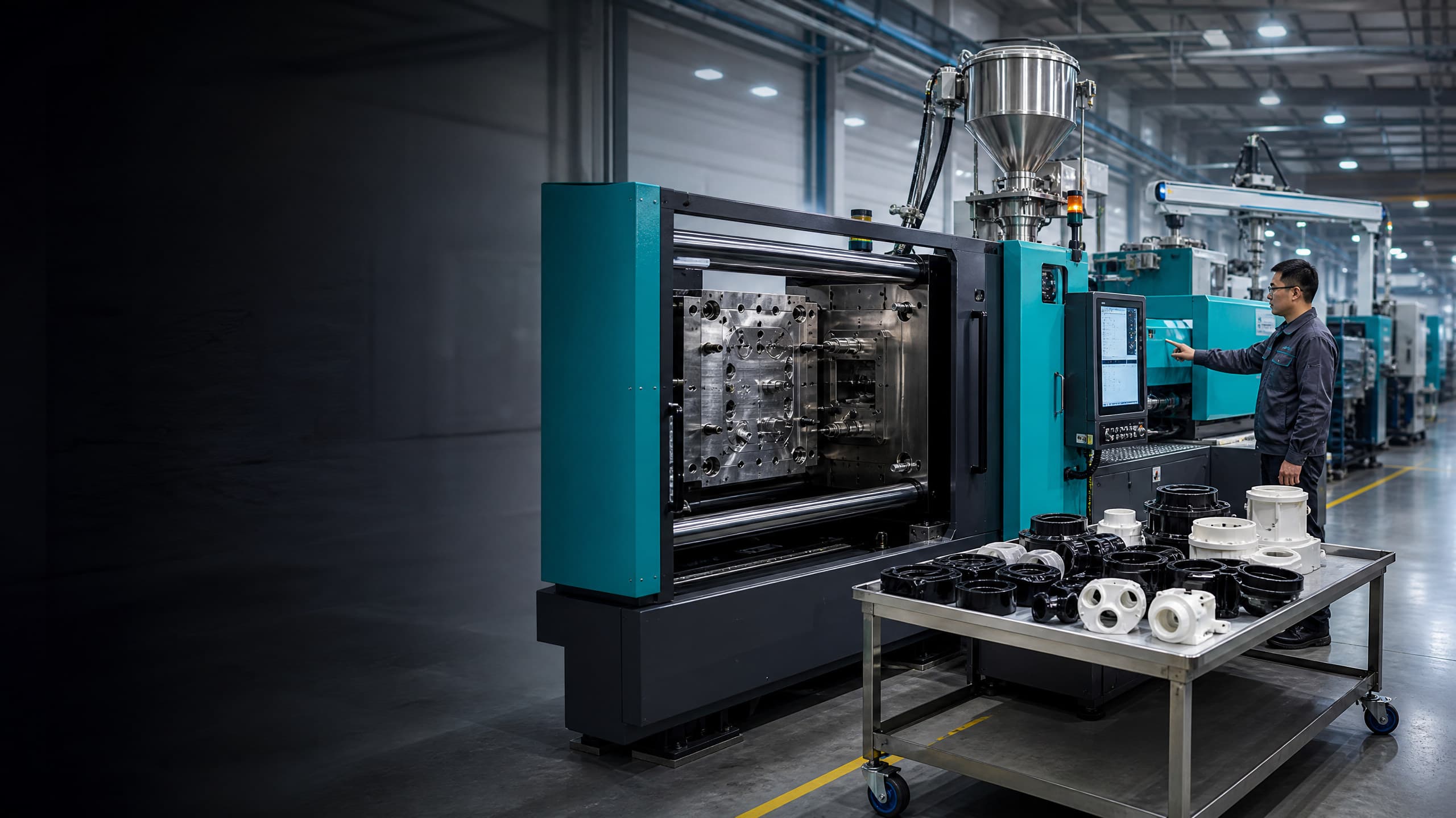 Illustrative injection molding application and engineering review visual