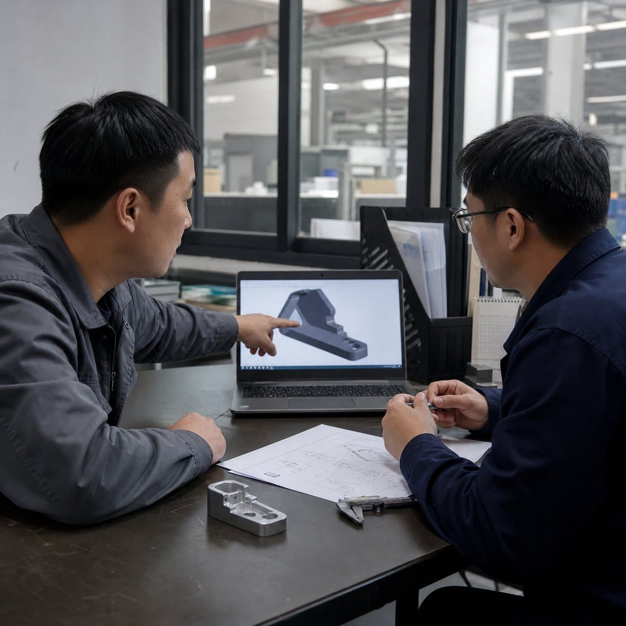 Illustrative injection molded product and engineering review visual