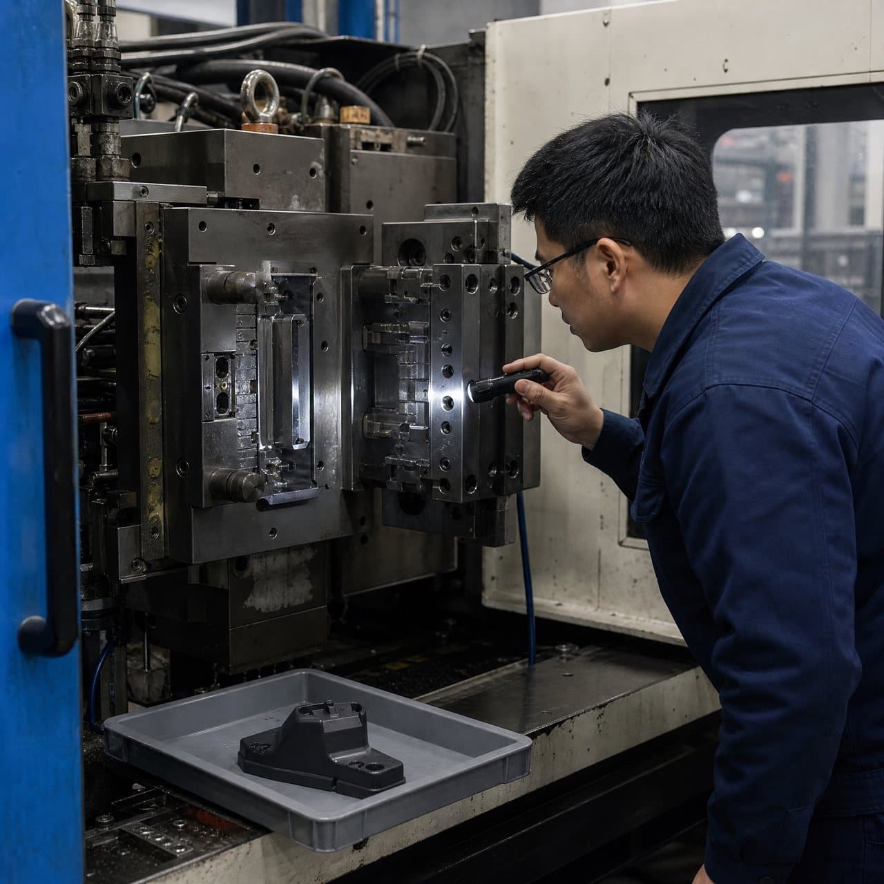 Illustrative injection molding application and engineering review visual